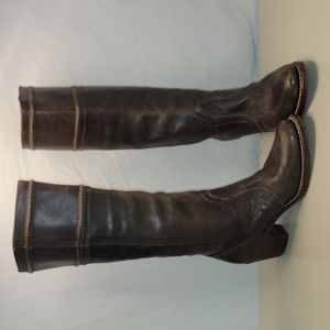 Frye 77231 Jane Stitch Women's Knee High Brown Leather Boots Size 7 B